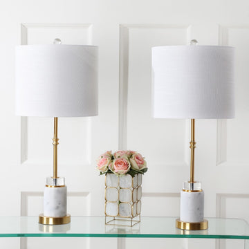 Harper 27" Marble/Crystal LED Table Lamp - JONATHAN Y